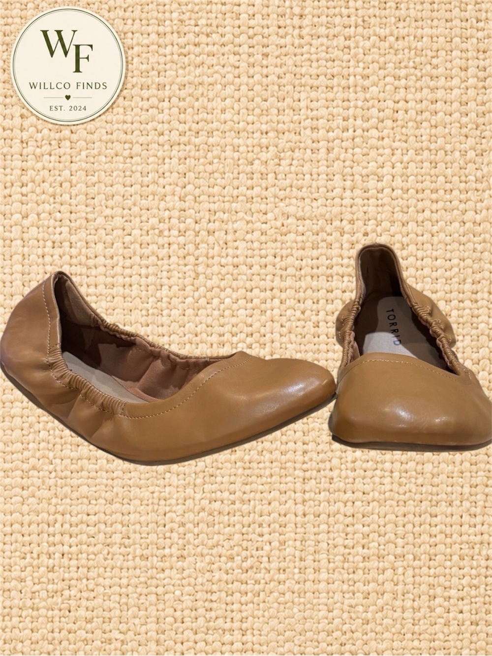 Torrid Tan Faux Leather Ballet Flats Women’s Size 10.5 Wide
